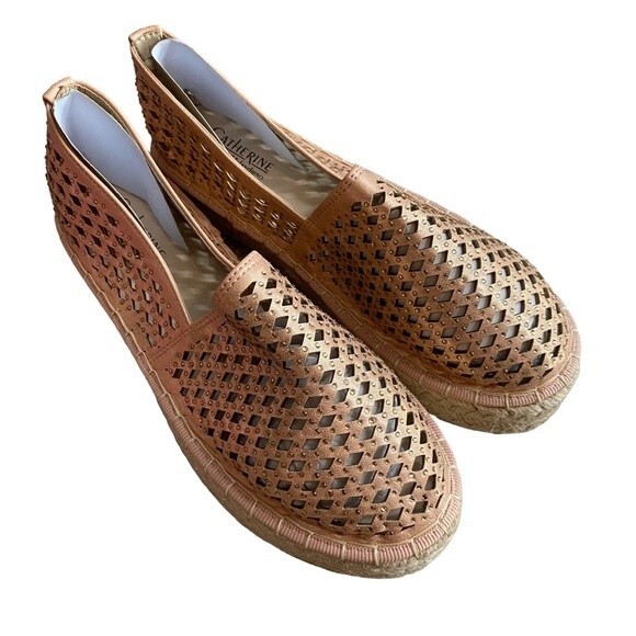 Catherine Malandrino Size 6 Melchior Espadrille Slip On Loafers Rose Gold NWT - Picture 1 of 10